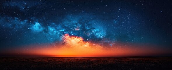 Fototapeta premium A breathtaking celestial spectacle at twilight.