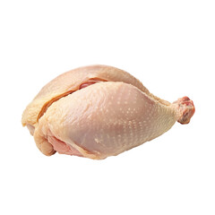 A fresh, raw chicken leg, ready for cooking. A simple, appetizing view that offers a direct connection to food preparation and culinary art. 