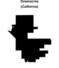 Greenacres (California) blank outline map
