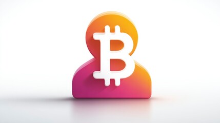 Cryptocurrency Icon with Gradient Colors and Bitcoin Symbol for Digital Finance Concepts