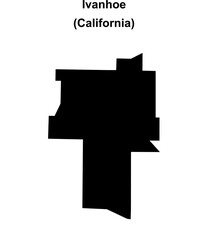 Ivanhoe (California) blank outline map