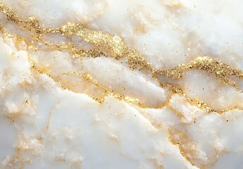Elegant white marble with gold veins and glitter