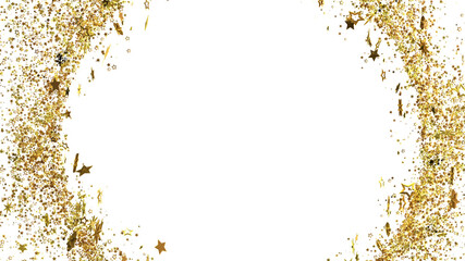 Sparkling gold glitter and stars border. Perfect for holidays, parties, or celebrations. Download now!