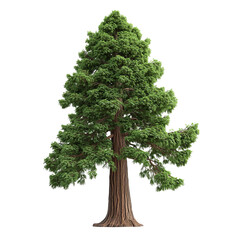 A majestic giant sequoia tree stands tall against a clear sky, showcasing its massive trunk and lush foliage. The tree's towering presence evokes a sense of awe and wonder.