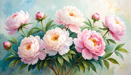 Obraz premium Beautiful bouquet of peonies