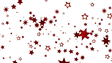 Red Stars Scattered on White Background