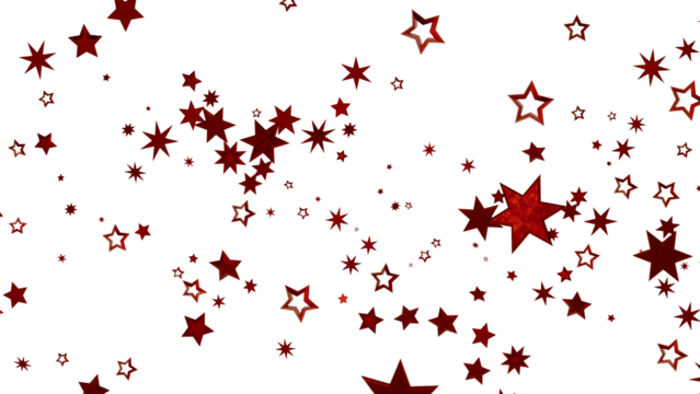 Red Stars Scattered on White Background