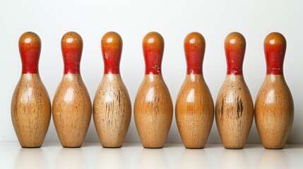 Tenpins set against a white backdrop.
 