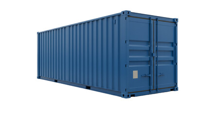 Blue Container Isolated on transparent background, Transport Container PNG 