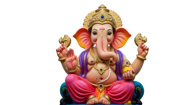Lord Ganesha isolated, Hindu God Ganesh Cutout - Powered by Adobe
