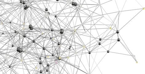Obraz premium Abstract 3D rendering of a complex network. Ideal for technology, connection, and communication concepts.