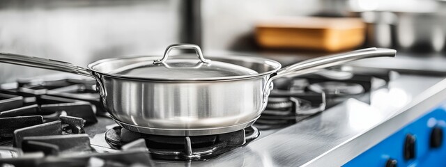 Modern Commercial Kitchen Interior with Stainless Steel Equipment &ndash; Professional Culinary Environment for Restaurants and Food Industry Marketing