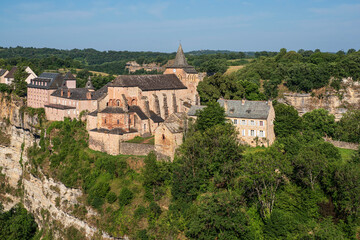 Obraz premium Architecture of the house and church of Bozouls in the south of France