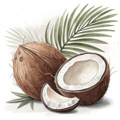 High angle view of coconuts on white background,Moldova