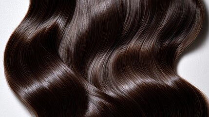 Fototapeta premium Glossy, healthy brown hair waves
