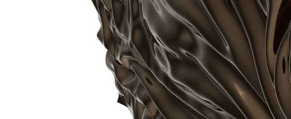 Abstract Brown Liquid Swirls Background