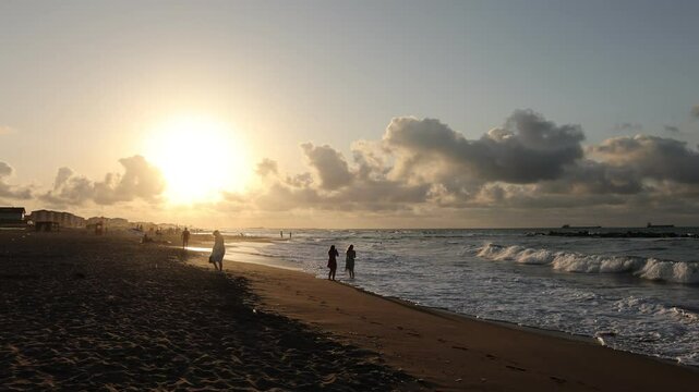 A wonderful view of the evening sunset in Karasu district, which is on the Black Sea coast of Sakarya province in T&uuml;rkiye