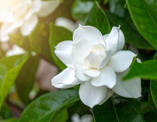 Obraz premium クチナシの白い花