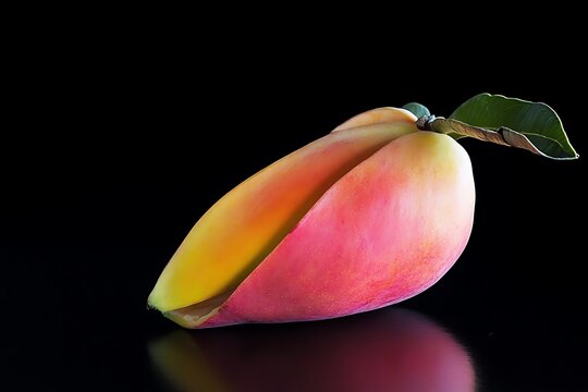 Zill mango variety on black background Tropical