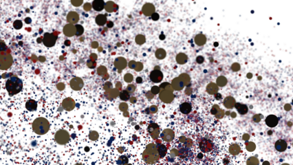 Abstract Background: Colorful Bubbles and Dots Scattered on White