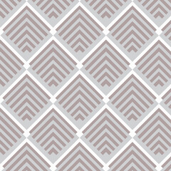 set of seamless geometric patterns, repeating geometric pattern with a diamond-like motif, diamond is composed of smaller,  angled lines, chevron or V-shape, muted taupe or light brown