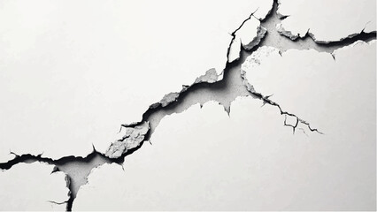 Cracks in a wall. Cracked wall background. Cracks spreading across a weathered surface. Cracks texture. 