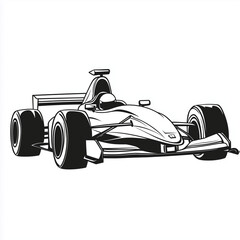line drawing of race car