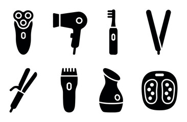 Personal care appliance silhouette icons