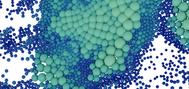 Seamless texture of 3D spheres. Gradient blue and green colors. Ideal for backgrounds and designs.