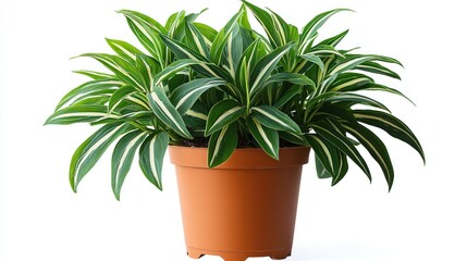 Potted houseplant with vibrant green and white foliage