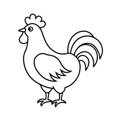 coq au vin outline drawing vector
