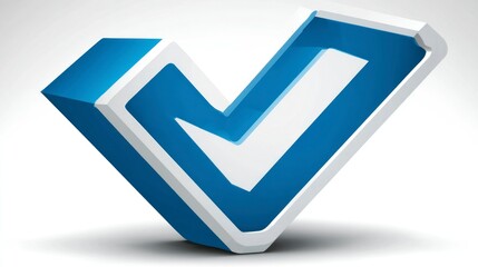 3D Checkmark Icon Blue and White Verification Symbol for Success Approval and Confirmation i