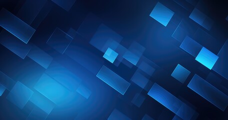 Obraz premium Blue background with a glowing light effect and geometric shapes for a business technology concept vector design, web banner template. 