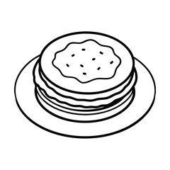 blini traditional food line art vector artwork