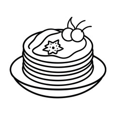 blini traditional food line art vector artwork