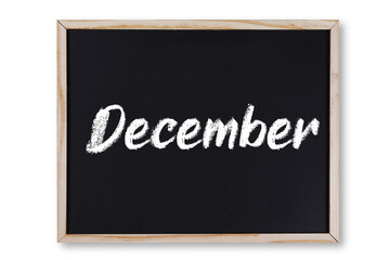 December word in chalk on chalkboard