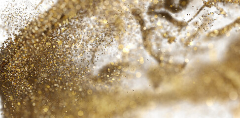 Golden Glitter Explosion Abstract Background