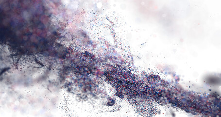 Abstract Particle Burst - Red Blue White