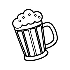 mug of beer line art vector