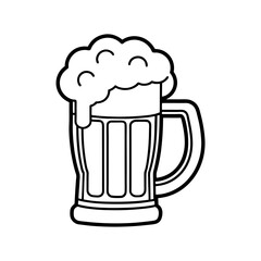 mug of beer line art vector