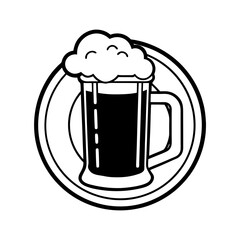mug of beer line art vector