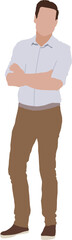Casual Man Standing with Arms Crossed Business Professional Illustration Flat Design