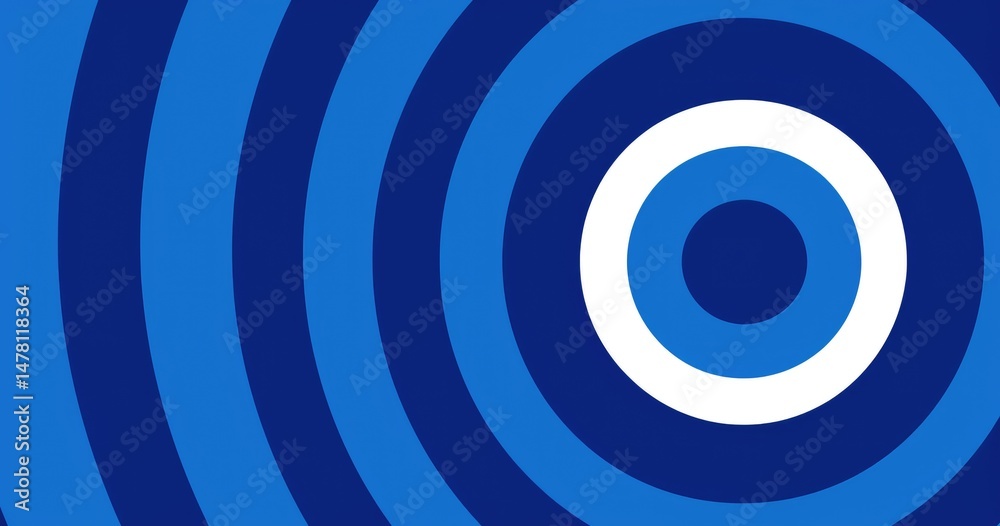 Wall mural blue background with concentric circles, vector illustration for web banner design. vector illustrat