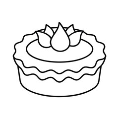 pastel de nata outline vector illustration