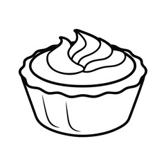 pastel de nata outline vector illustration