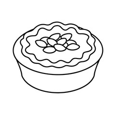 pastel de nata outline vector illustration