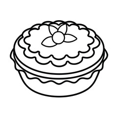 pastel de nata outline vector illustration
