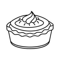 pastel de nata outline vector illustration