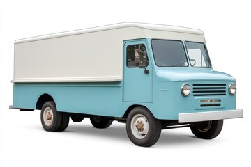 Vintage Light Blue Delivery Truck: A Classic Retro Design