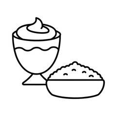 risotto tiramisu outline vector